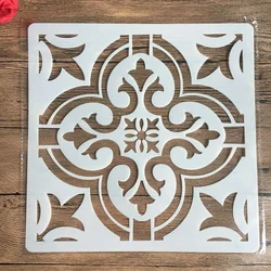 30 * 30cm DIY stencil painting template retro flower pattern model wax paper tile wall floor furniture decorative mold mandala
