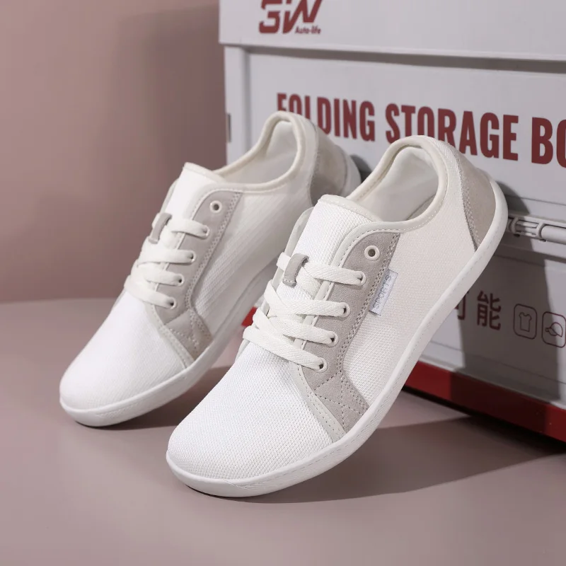 Plus Big Size 37-47 Men Shoes Running Sneakers Wide Toe Barefoot Casual Walking Shoes Lightweight Soft Sole Flat Board Shoes