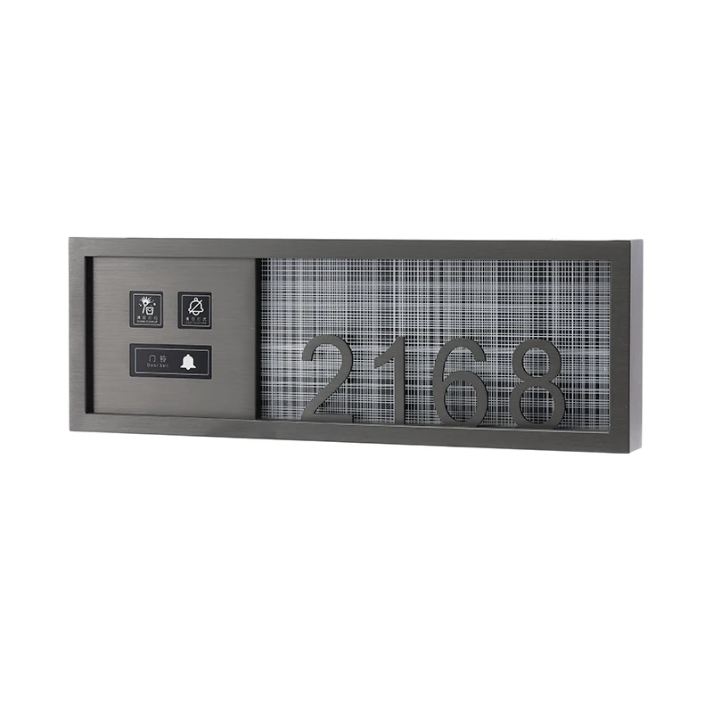 Hotel Project LED Customized Room Number Door Signs Digital Door Plate With DND Switch Light
