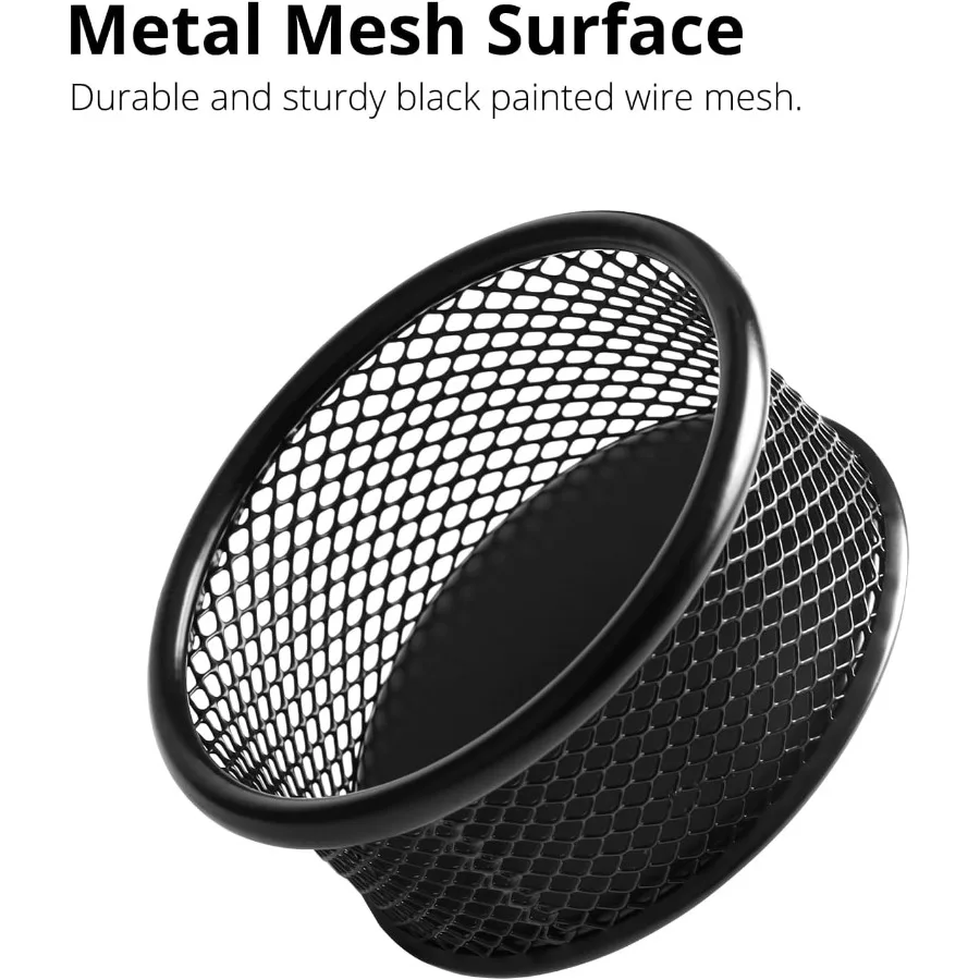 Soporte de Clip de papel para escritorio, soporte de Clip de papel de malla para carpeta de escritorio, cuencos de malla de alambre, dispensador de Clip de papel, organizar