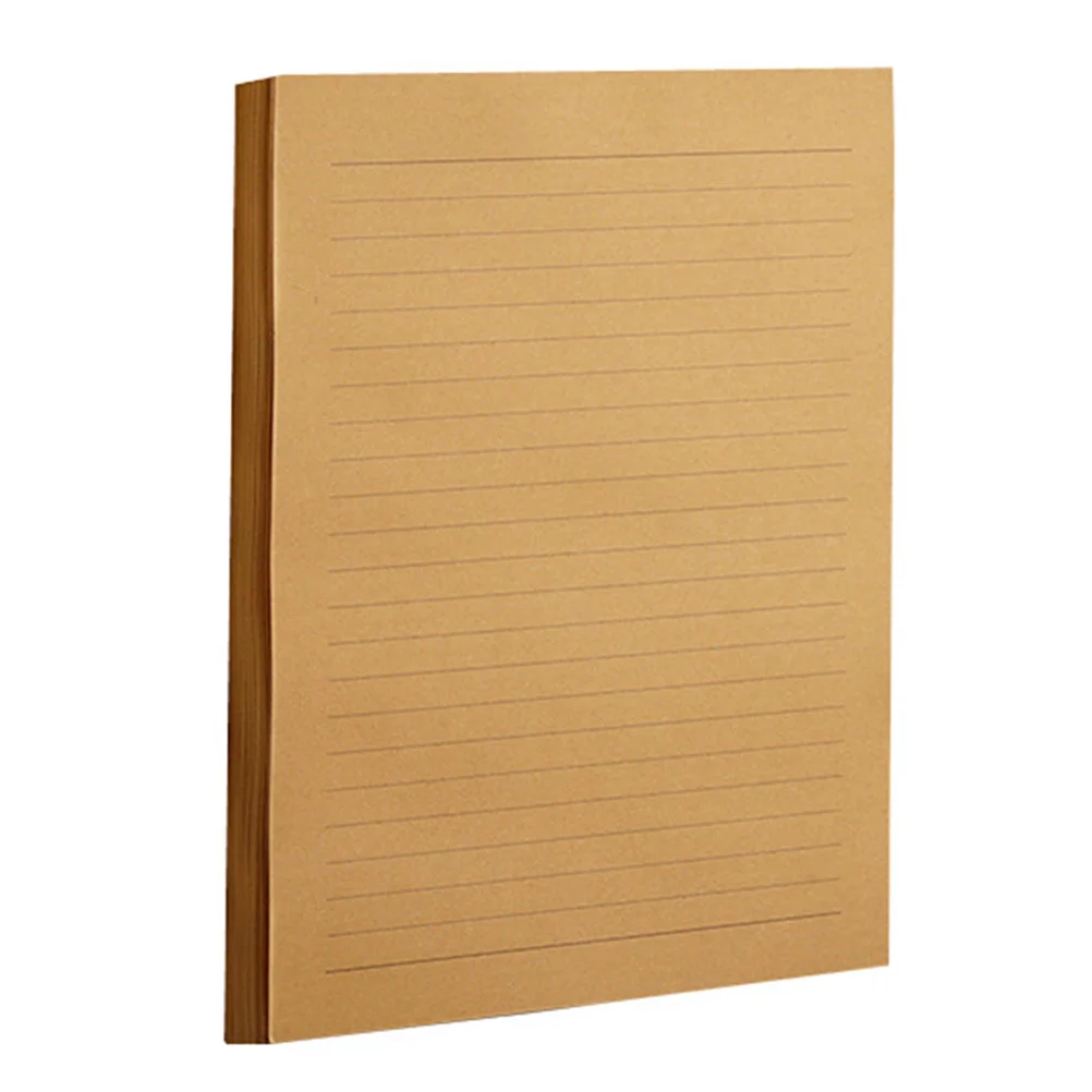 100 Sheets Vintage Kraft Paper A5 Letter Student Writing College Ruled Loose Leaf