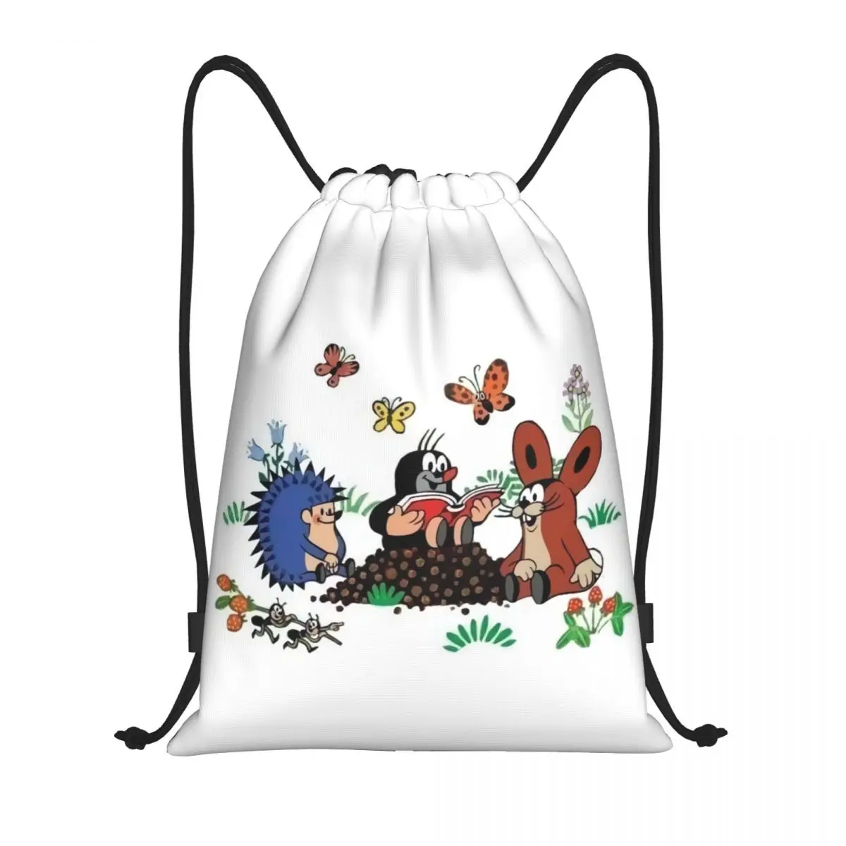 Custom Mole Krtek Cartoon Comic Drawstring Bag for Training Yoga Backpacks Women Men Cute Little Maulwurf Sports Gym Sackpack