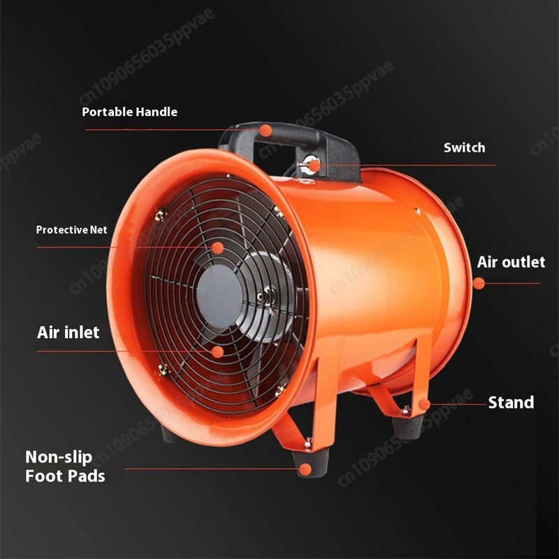 1500 واط عالية الطاقة المحمولة مروحة التدفق المحوري الصناعية المنزلية مروحة العادم التهوية النار دخان معدات العادم مروحة