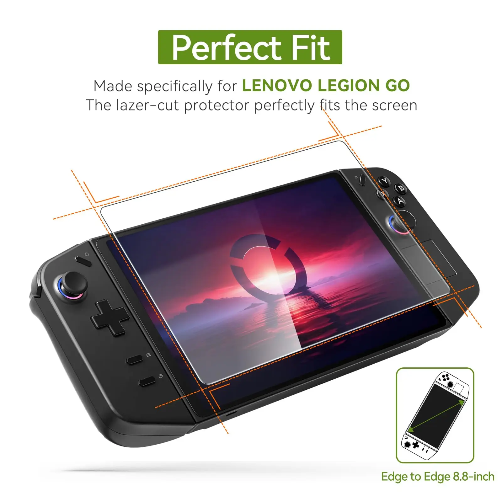 3 Pcs Screen Protector Tempered Glass edge to edge for Lenovo Legion Go Gaming Handheld 8.8\'\' Transparent HD Clear Anti-Scratch