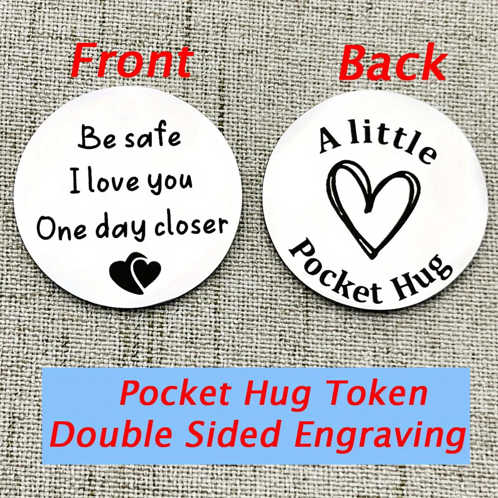 1PC Pocket Hug Token Coin Stainless Steel Keychain Pocket with Double Sided Engraving Encouragement Sometimes You Forge You