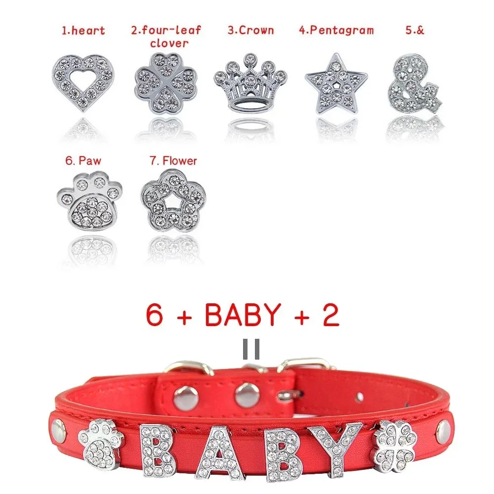Bling Strass Welpen Hund Halsbänder Personalisierte Kleine Hunde Katze Chihuahua Kragen Benutzerdefinierte Halskette Freies Name Charms Haustier