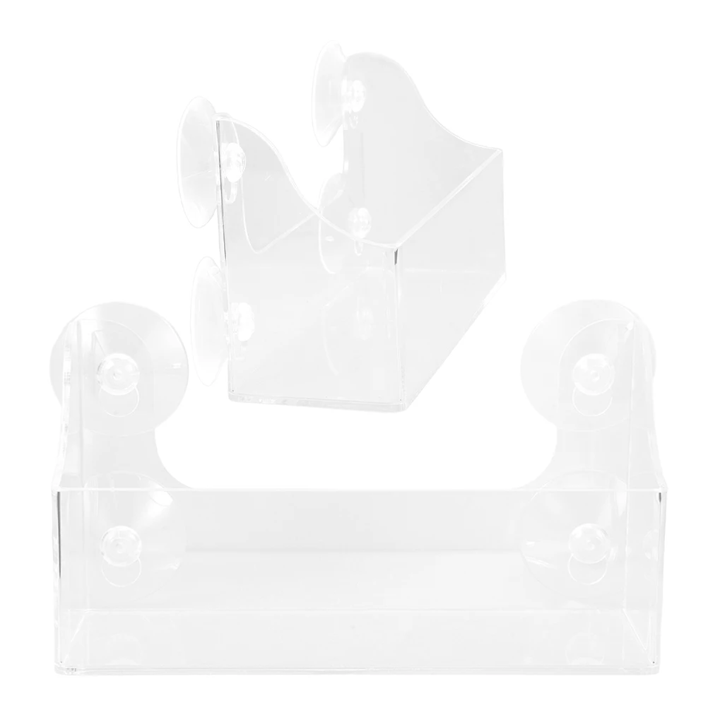 

2 Acrylic Suction Cup Shelf Rack for Refrigerator Kitchen Beverage ganizer Fridge Shelves Storage
