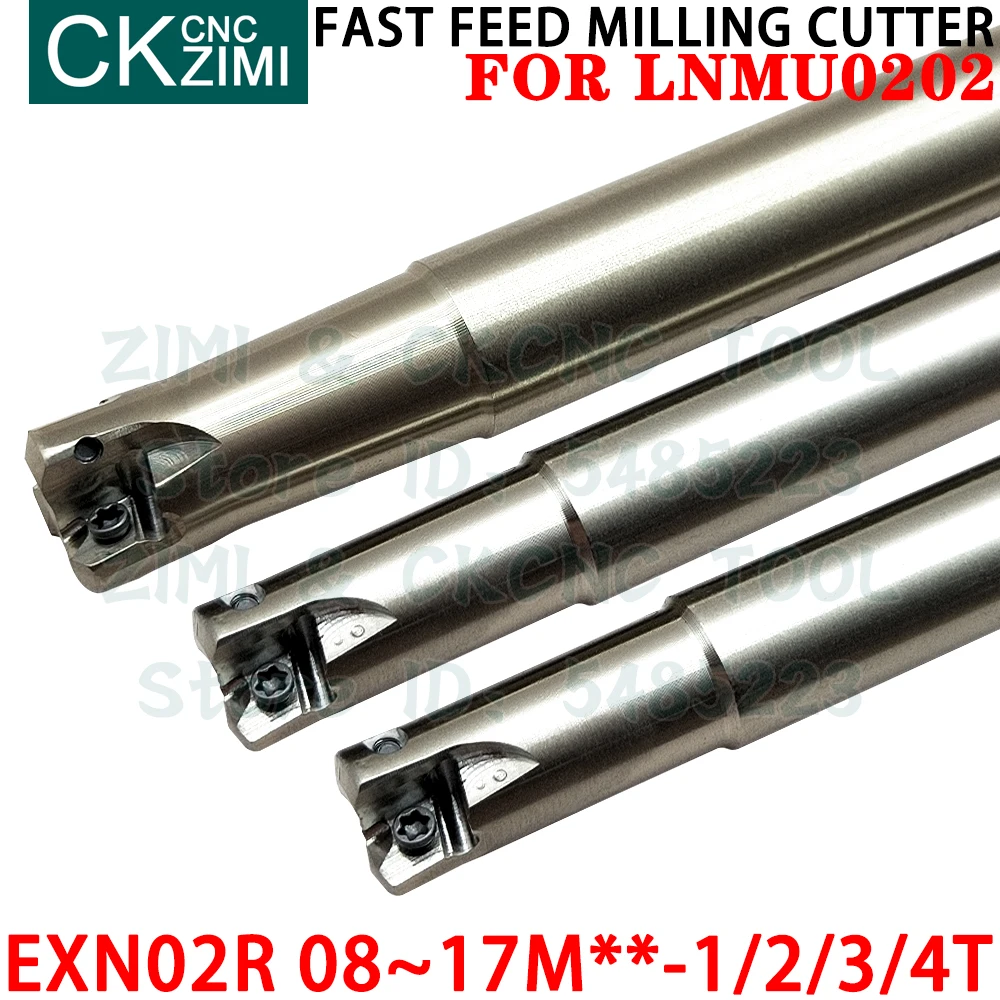 

EXN02R 1/2/3T Fast Feed Milling Cutter Tool Holder Indexable Tungsten Steel Shank Heavy Cutting Tool For LNMU0202 Milling Insert