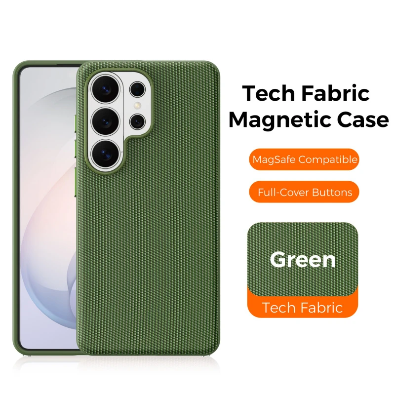 Luxury Technology Fabric Magnetic Matt Phone Case For Samsung Galaxy S26 S25 S24 Ultra Fashion High-End Shock Protection Cover