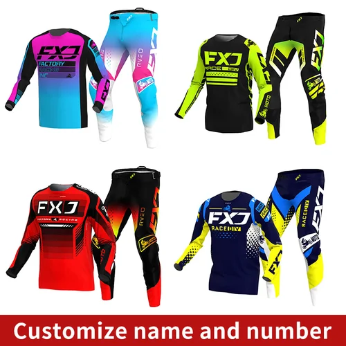 Imagen 1 del producto Conjunto de equipo de motocross, traje de carreras todoterreno MX Enduro MOTO, Kits para hombre, Combo de motocicleta para mujer, blanco, rosa, negro, rojo, verde