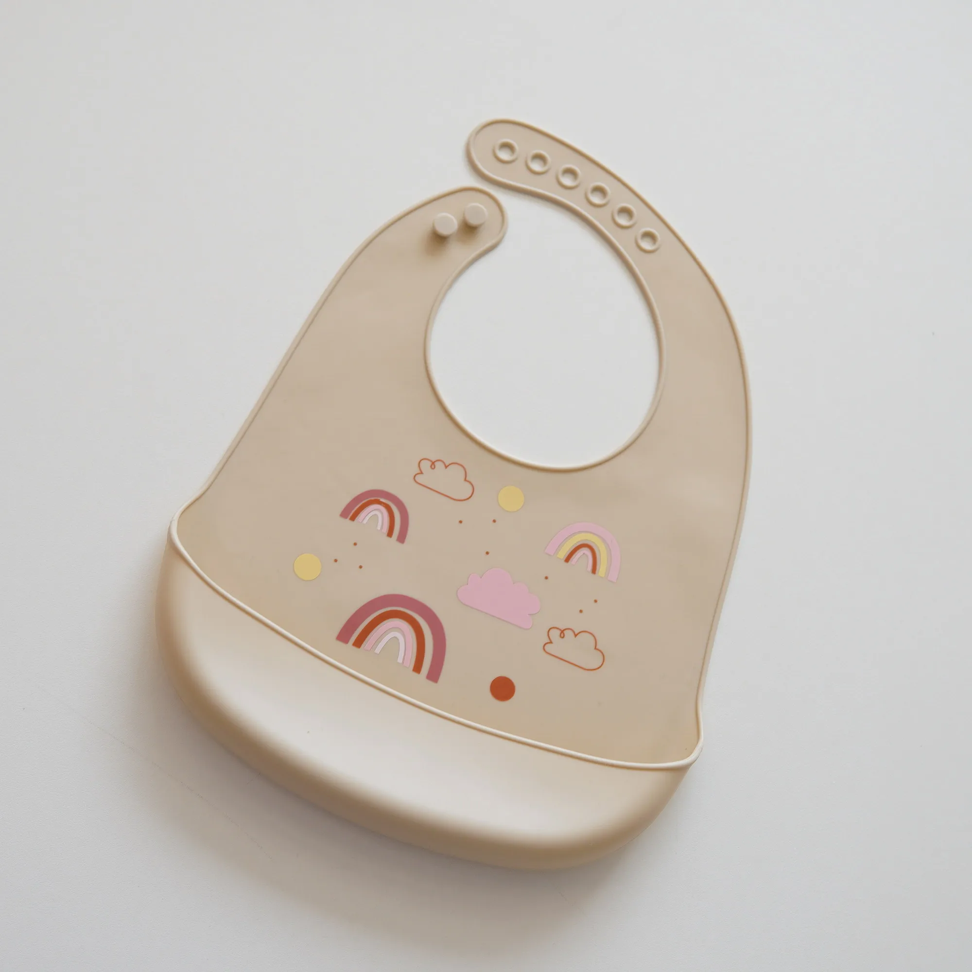 New lightweight penguin rainbow rice bag, food grade silicone rice bag for babies aged 0-1, adjustable and portable bib