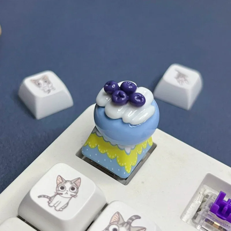 Desenhos animados Keycaps bolo de frutas para meninas, DIY, rosa Cruz Eixo, teclado mecânico, Cherry MX Switch, interruptor colorido, bonito, novo