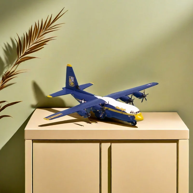 2024 New 1/400 Scale GeminiJets GMUSM103 U.S. Navy C-130J Hercules Transport Aircraft Blue Angel Model Collectible Toy Gift