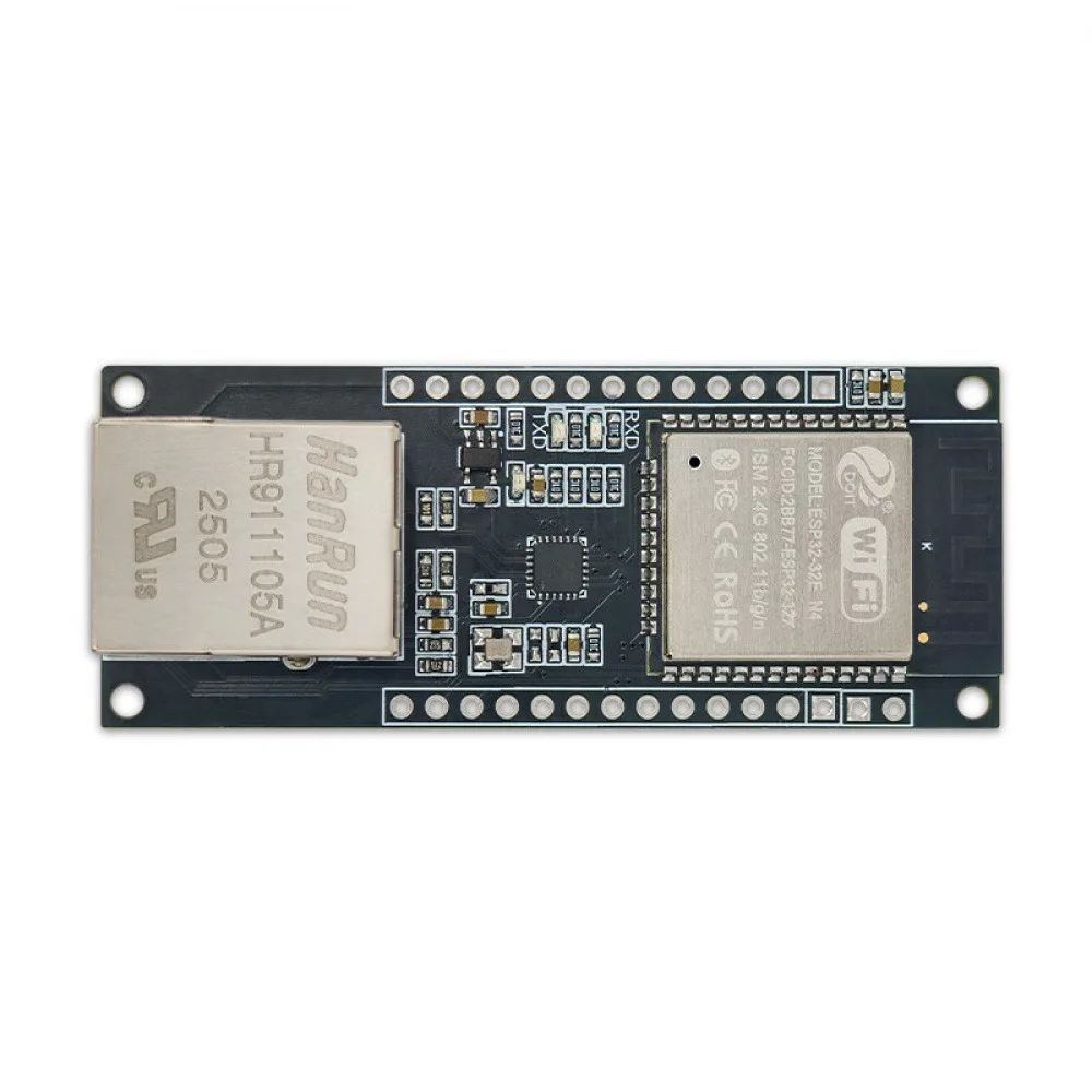 

ESP32-ETH UART to Ethernet WiFi BLE Module 2.4GHz RJ45 10/100Mbps UART Transparent Transmission 32Mbit Flash 3.3V/5V Power
