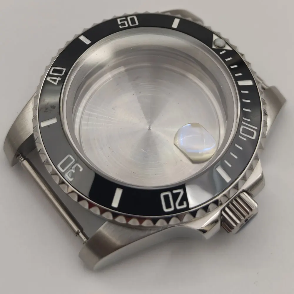 High Quality Watch Case For Japan NH35 NH36 Cyclop Seeing Back Screw Back Sapphire Crystal Unidirectional Bezel