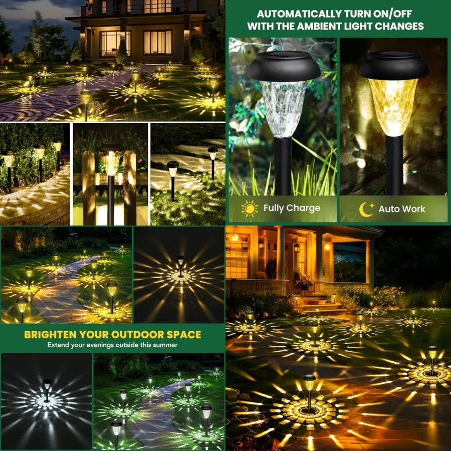 

Solar Light Outdoor Waterproof, Pathway Lights Solar Powered, Landscape Lighting, Garden Lights for Decor, Patio, Garden, Yard,