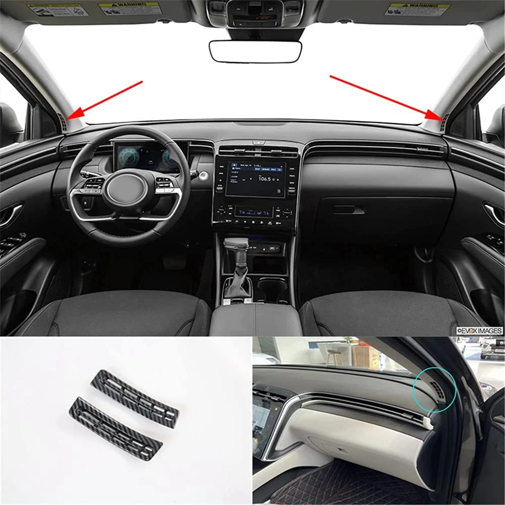 For Hyundai Tucson 2021 2022 Car Front a Pillar Air Vent Outlet Cover Trim Frame Decor Sticker Accessories