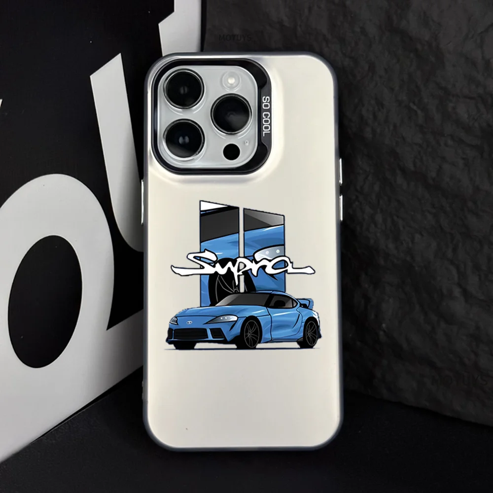 Cool JDM Car Phone Case IMD Color Silver Shell For IPhone 16 15 14 13 12 Pro Max Plus