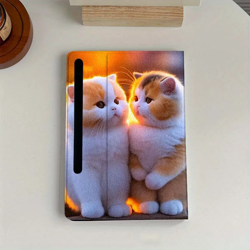 

Popular Cat Sunset Flower Gift For Samsung Galaxy Tab S6 S7 S8 S9 S10 FE Plus Lite Soft Flexible Support Tablet Case