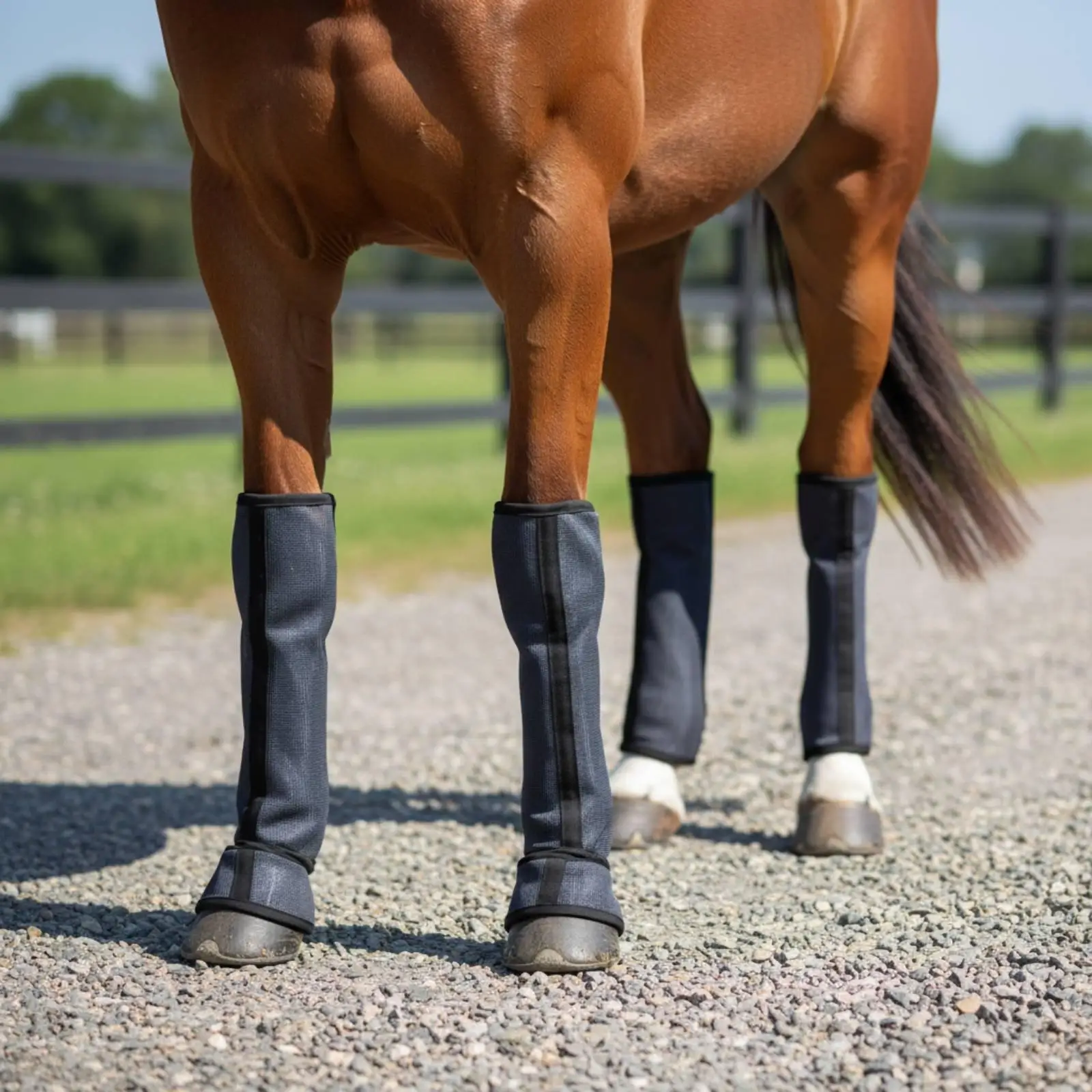 Mosquito Protective Leg PVC Mesh Fly Boots Full Leg Equestrian Horse Accessories for Grazing Pasture Protection