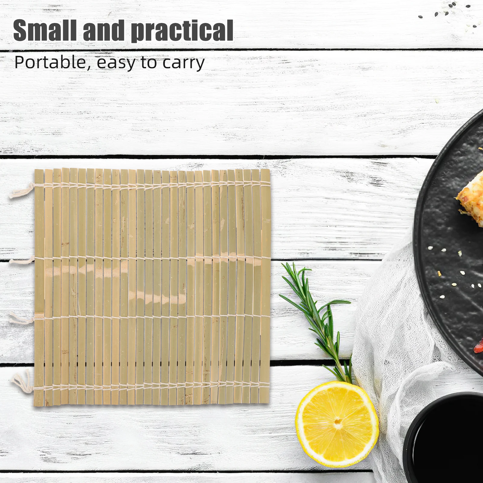 

Bamboo Sushi Rolling Mat Non Stick Square DIY Sushi Making Kit for Beginners Home Kitchen Tools Bamboo Rolling Mat