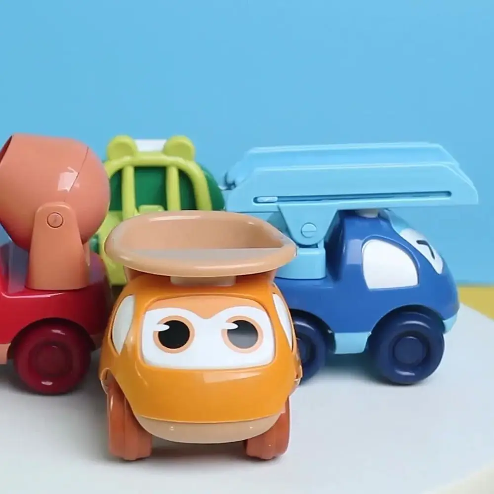 Carro de desenho animado de plástico durável, sem bateria, misturador deslizante de inércia, caminhão basculante, trator, brinquedo, design fofo, veículo de engenharia