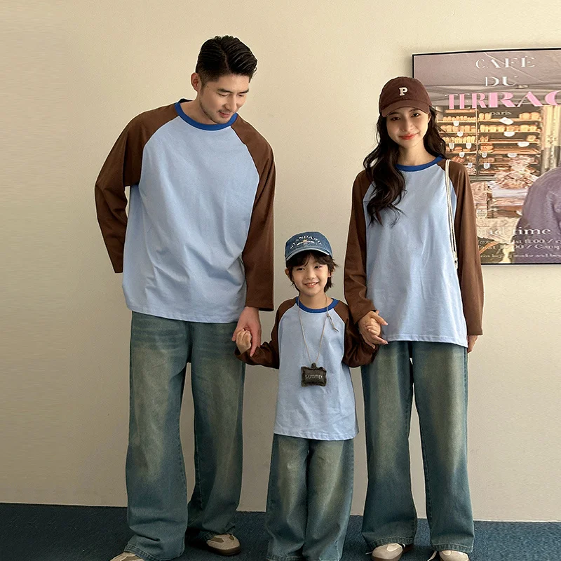 Elegant Family Matching Outfits Sweatshirt For Mom and Daughter Dad Son Couple Costume Long Sleeve Cotton Clothes Kids Costume