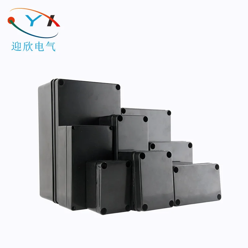 Black and white outdoor waterproof box Plastic box Electronic engineering box instrument IP67 waterproof junction box shell