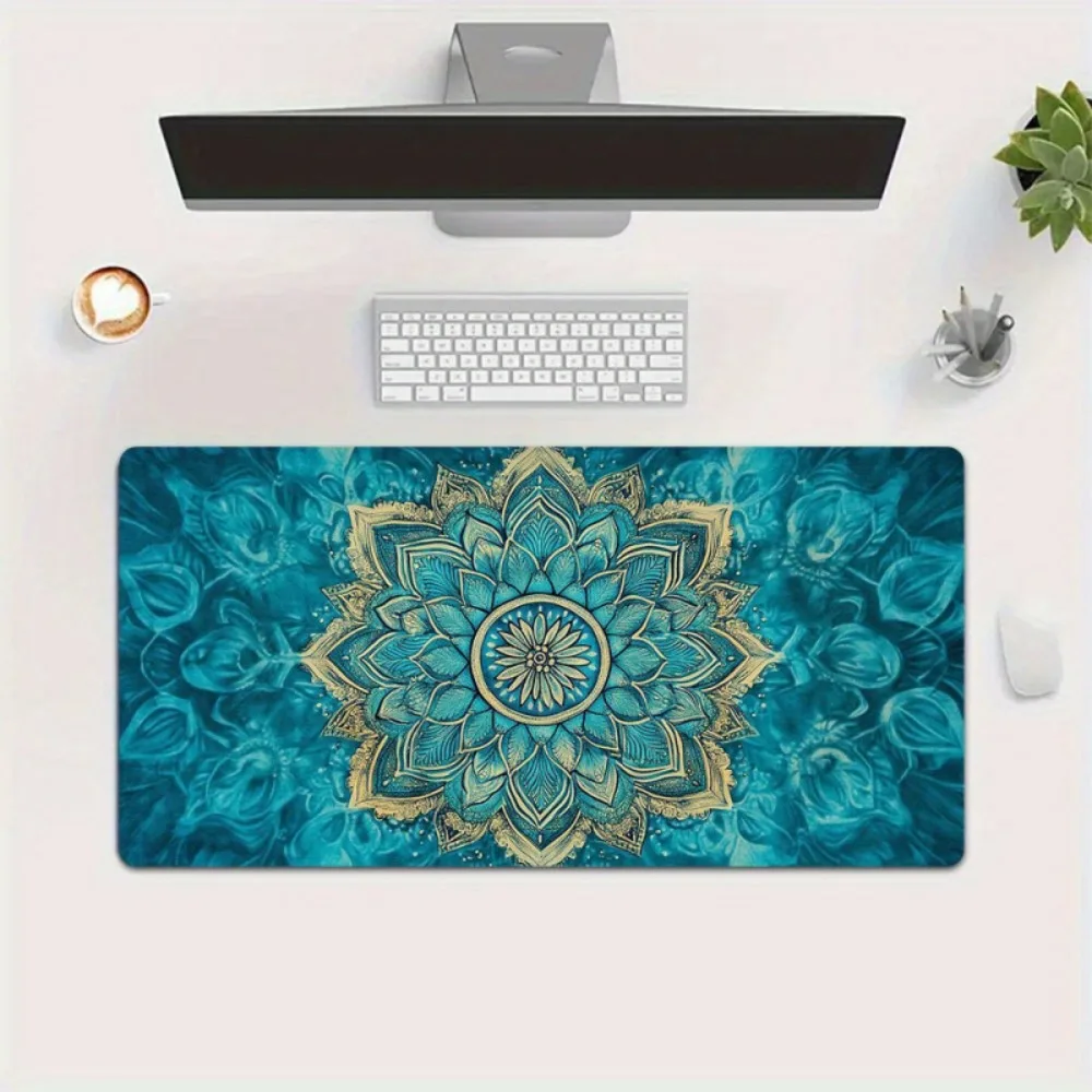 Mandala Mouse Pad, Large Non-Slip Rubber Base Desk Mat, Extra Long 80x30cm for Office Home Computer Laptop