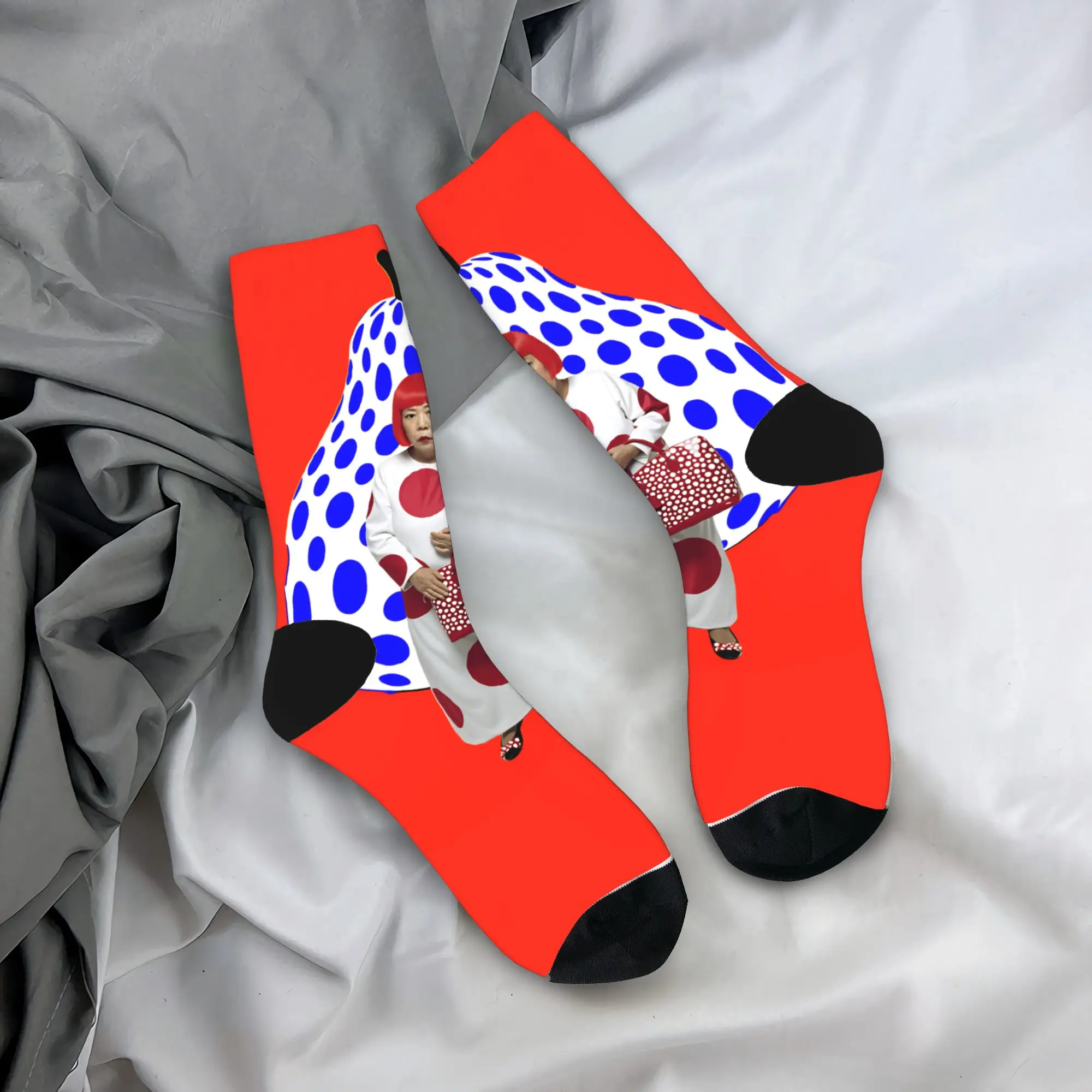 

Yayoi Kusama Abstract Face Socks Japanese Artist Non Skid Stockings Couple Warm Soft Running Sports Socks Winter Trendy Socks
