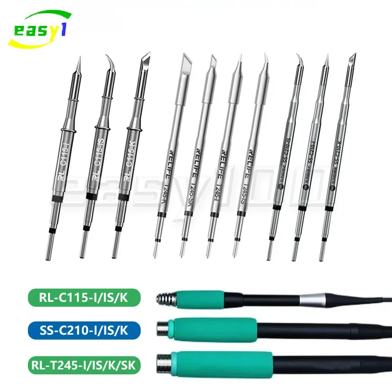 RELIFE Original brand C210 T245 C115 T12 Soldering Tip for JBC Sugon Aifen Aixun GVM T115 T210 C245 Soldering Station Handle