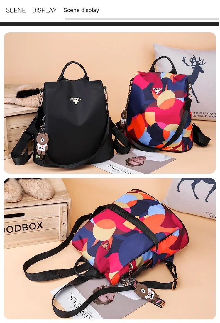 Frauen Rucksack Mode Oxford Tuch Schulter Taschen Schule Taschen für Teenager Große Kapazität Druck Wasserdichte Reise Rucksack – Detail 14