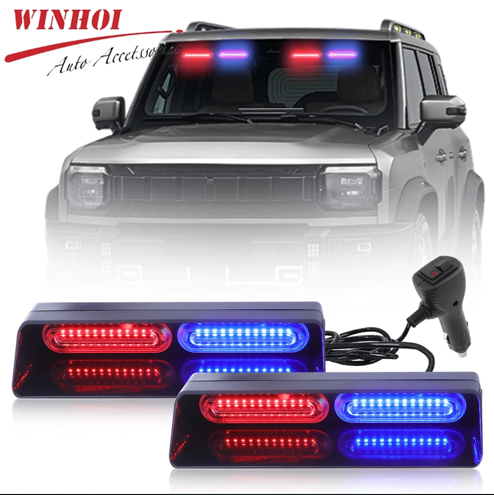 

2 in 1 Led Car Strobe Light Windshield Dashboard Stroboscopes for Auto Warning Flashing Light Emergency Lamp 12V SUV Safe Beacon