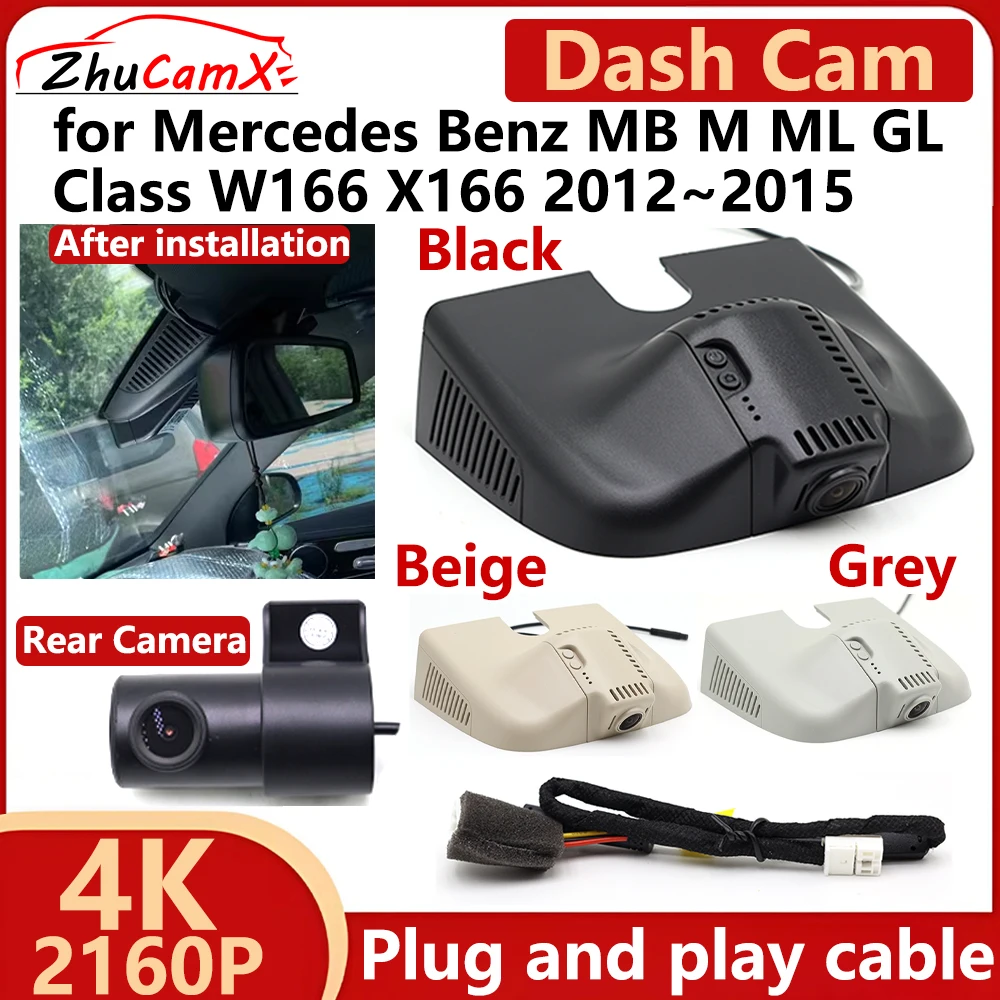 

ZhuCamX for Mercedes Benz MB M ML GL Class W166 X166 2012~2015 4K UHD 2160P Car DVR Dash Cam Camera Recorder Plug and Play