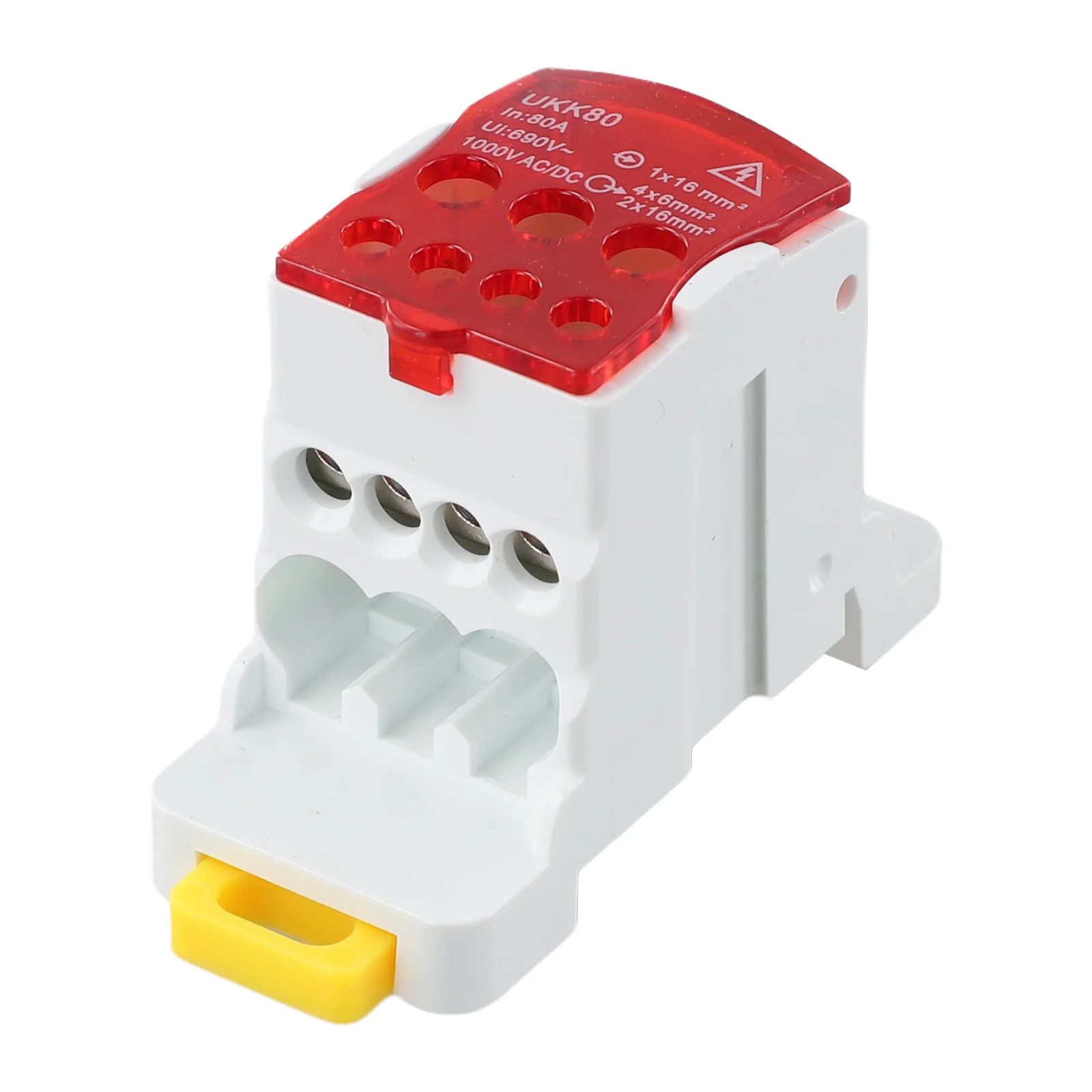 

Color Red DIN Rail Connector Electrician Reliable Insulation Protection Thickened Copper Guide PC Shell And Brass Guide