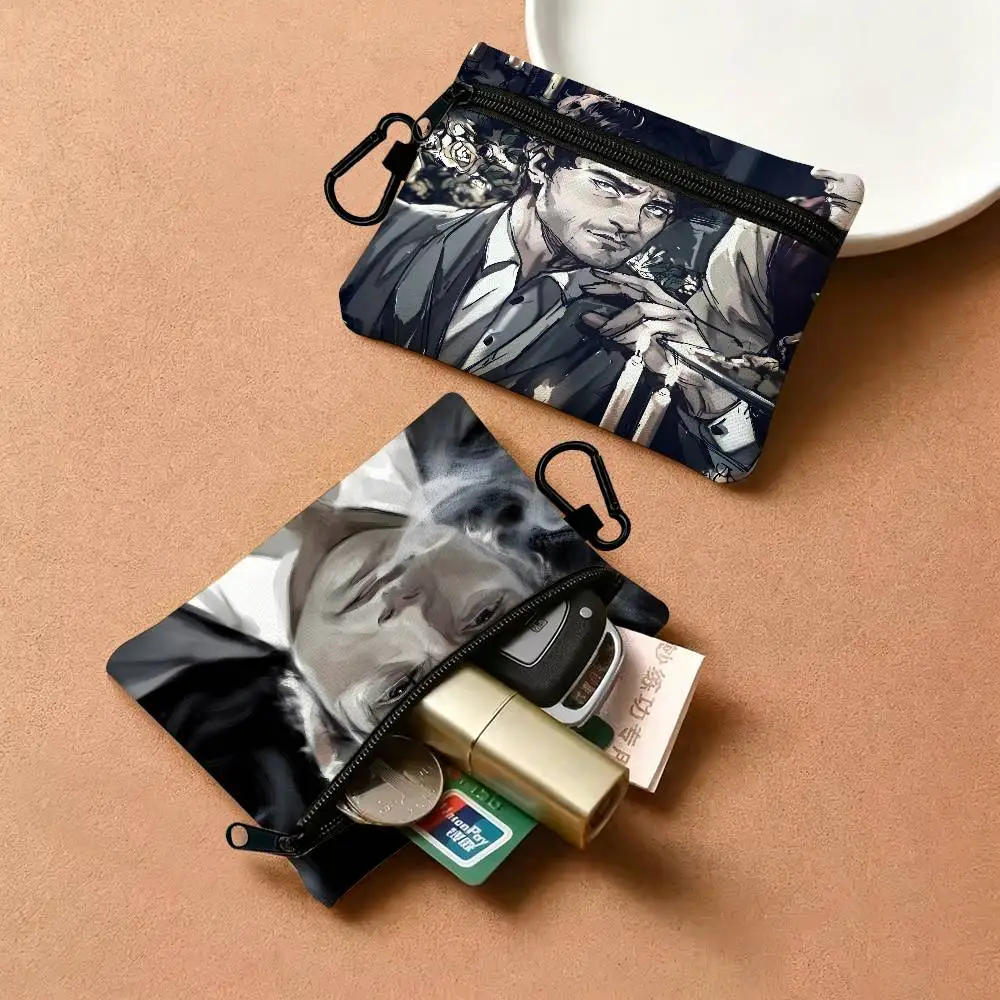 American TV Series H-Hannibal Lightweight Oxford Fabric Coin Purse Carabiner Hook Design Mini Card Key Organizer Bag