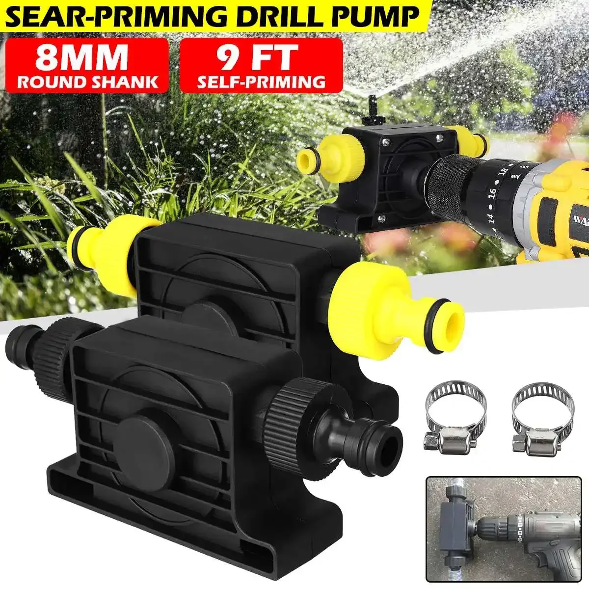 

Mini Electric Drill Pump Self Priming Transfer Pumps Oil Fluid Water Pump Portable Round Shank Heavy Duty Self-Priming