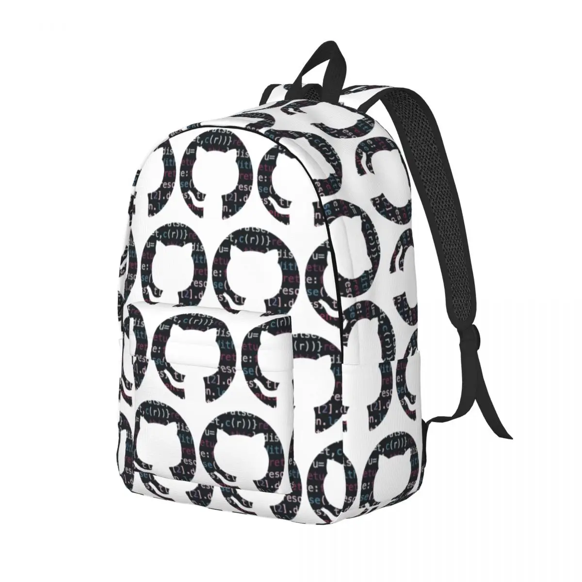 

Github Code Logo Backpack Daypack Large Capacity Children BookBag School Bag Shoulder Bags for Men Women