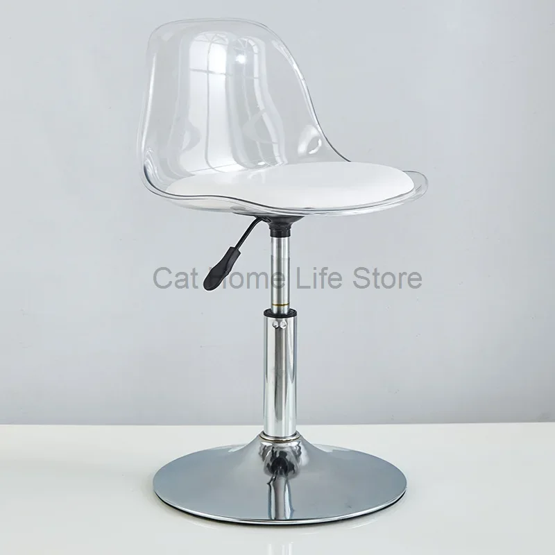 

Nordic Modern Bar Chairs Coffee Acrylic Luxury Swivel Bar Stool Minimalist Short Sillas Para Comedor Restaurant Furniture