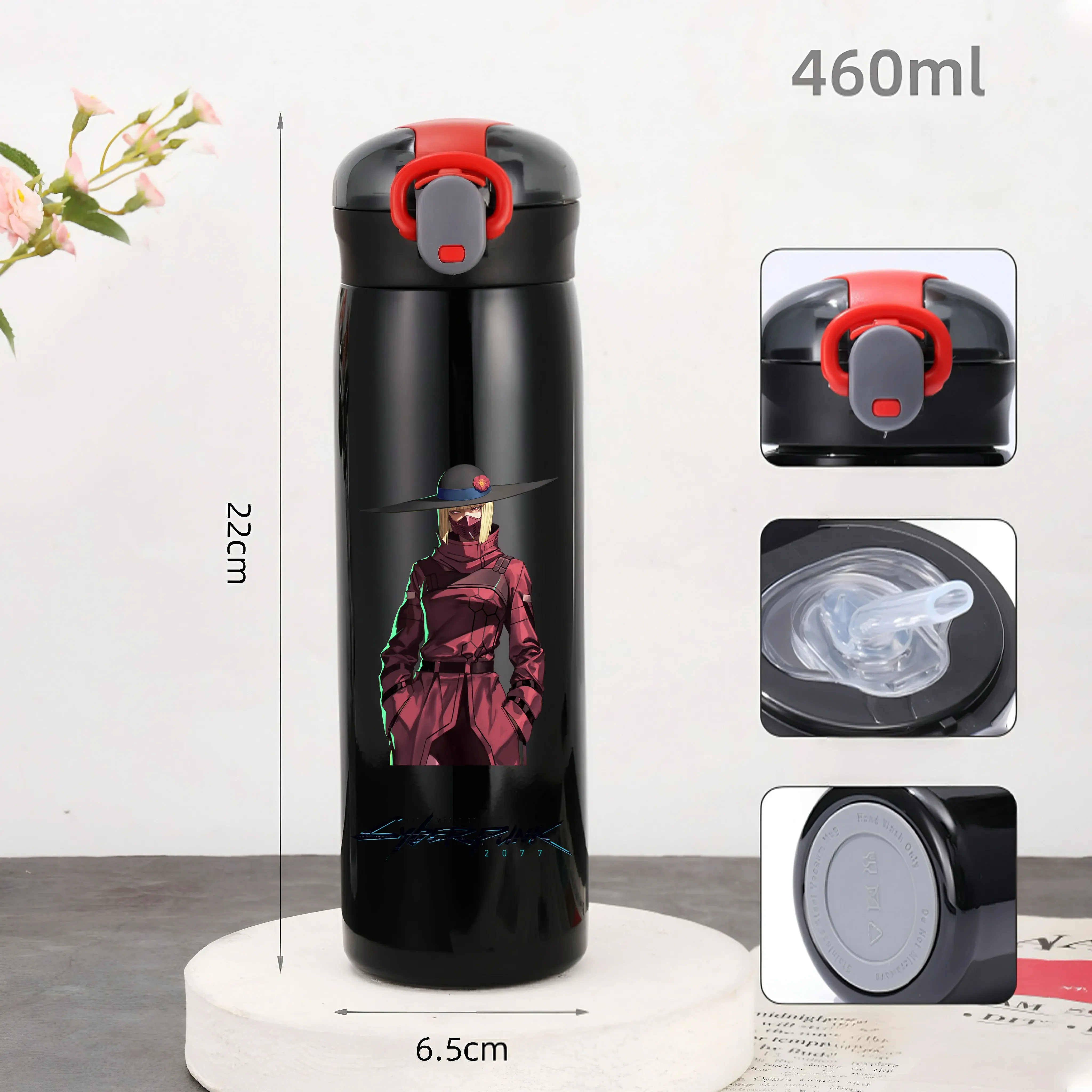 320ML/420ML Cyberpunk: Edgerunners Vacuum Water Bottle Portable Leak Proof Insulated Cup 304 Stainless Steel Insulated Cup