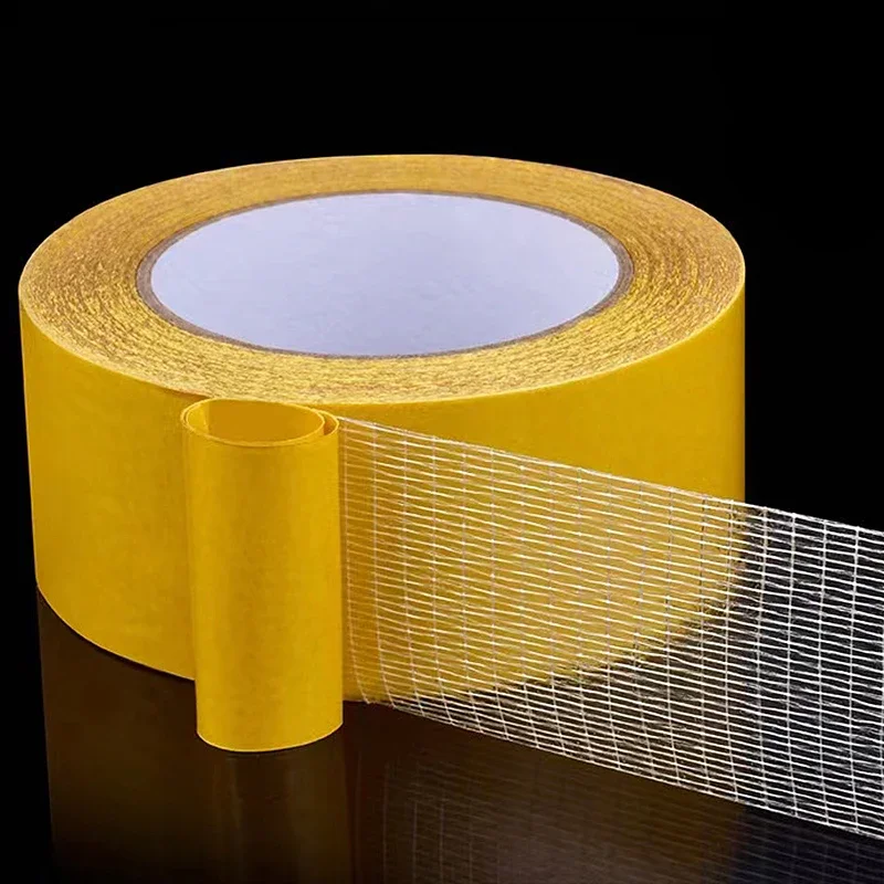 New Double Sided Cloth Base Tape Strong Fixation Translucent Mesh Waterproof Traceless High Viscosity Grid Carpet Adhesive Tapes