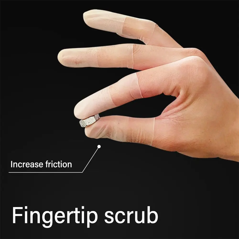 100Pcs Transparent Frosting Disposable Finger Cover Dustless Non-slip Latex Cover Anti-static Workplace Fingertips Protector