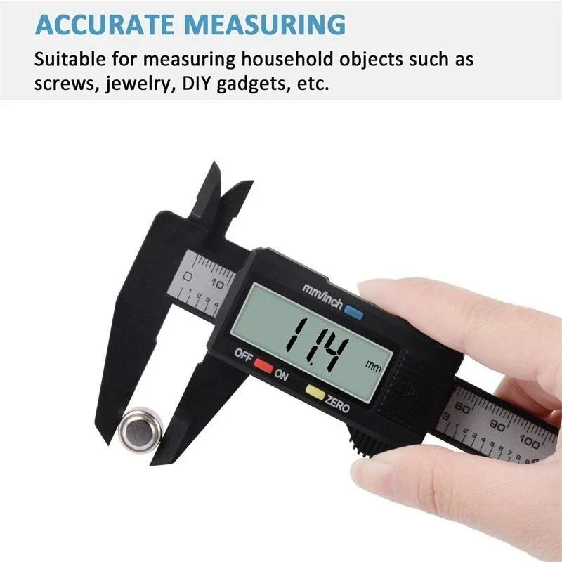 

150mm/100mm 6 inch Electronic Digital Precision Micrometro Carbon Vernier Plastic Measuring Tool Caliper Instrument Ruler
