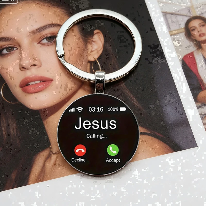 Hot selling mobile phone call interface pattern alloy keychain birthday gift