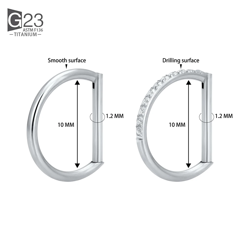 10/50Pc Round Zircon Septum Ring Hoop Cartilage Tragus Helix Small Piercing Nose Ring Earring For Women Body Jewelry Accessorie