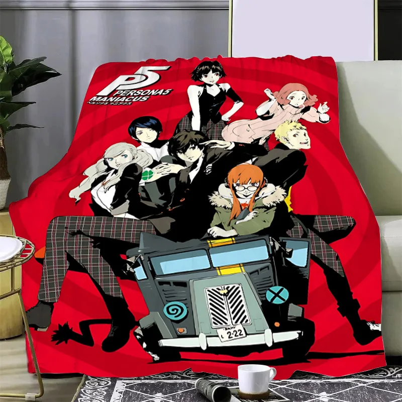 Game Persona P5 Printed Blanket Picnic Blankets Warm Blanket Soft and Comfortable Blanket Home Travel Birthday Gift