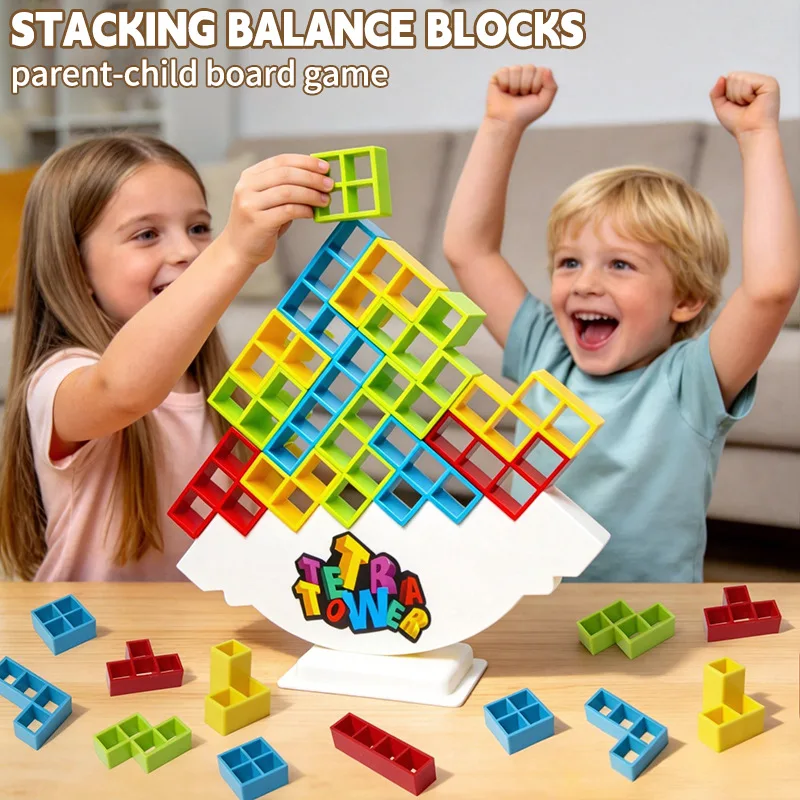 Interactive Parent-Child Desktop Game - Balance Building Blocks Toy Creative Small Game Stackable Educational Fun