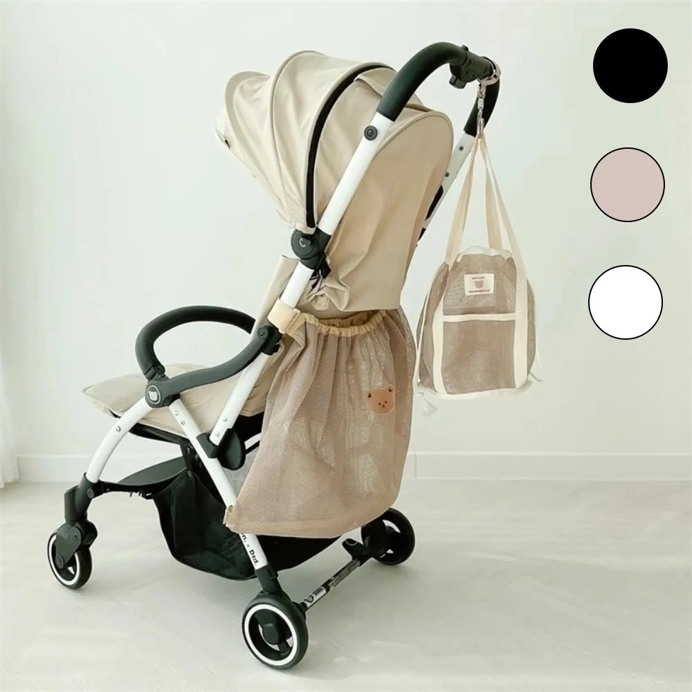 

Multifunction Baby Stroller Storage Bag Large-capacity Cartoon Animals Baby Pram Hanging Bag Bear Rabbit Squirrel Mesh Mommy Bag