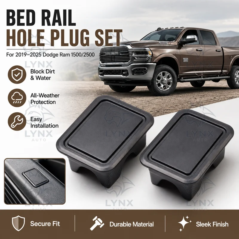 For 2019-2025 Dodge Ram 1500 2500 Truck Bed Rail Stake Pocket Cover and Rear Tailgate Hole Plug Set Auto Modification