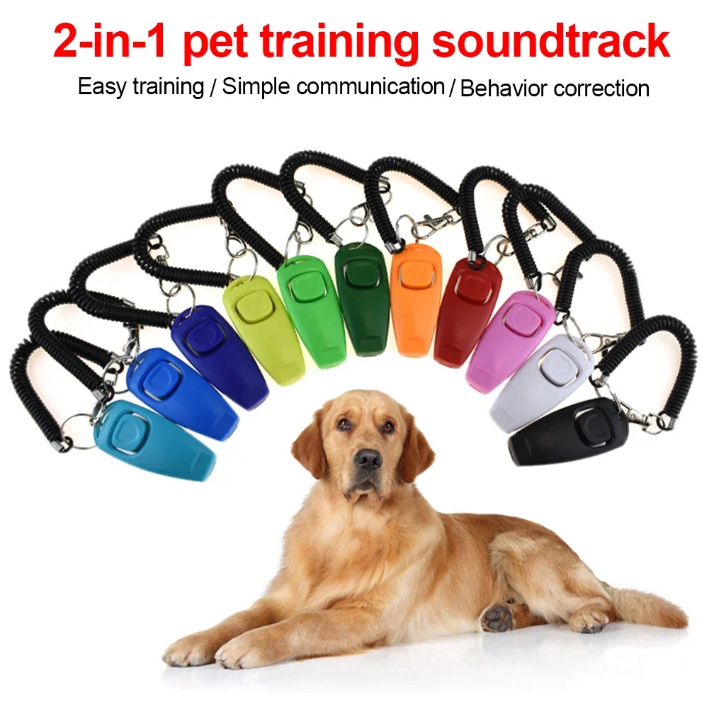 1 Pc Pet Dog Whistle and Clicker Pet Multifunctional 2-in-1 Clicker Puppy Stop Barking Training Aid Clicker Portable Trainer